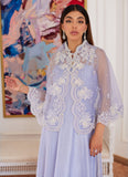 Farah Talib Aziz Fleur Lavender Embroidered Raw Silk Shirt With Cape Online Shopping