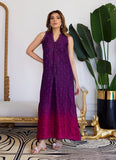 Farah Talib Aziz Violette Wild Berry Ombre Embroidered Raw Silk Shirt Online Shopping