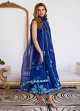 Farah Talib Aziz Elsyee Royal Blue Embroidered Raw Silk Shirt With Dupatta Online Shopping