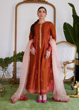 Farah Talib Aziz Seneera Embroidered Rust Raw Silk Kalidaar With Dupatta Online Shopping