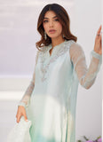 Farah Talib Aziz Solene Aqua Ombre Embellished Column Shirt with Embroidered Kalidaar Slip Online Shopping