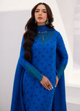 Farah Talib Aziz Charr Blue Embroidered Raw Silk Shirt and Dupatta Online Shopping