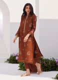 Farah Talib Aziz Noemie Chocolate Embroidered Raw Silk Shirt and Dupatta Online Shopping