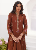 Farah Talib Aziz Noemie Chocolate Embroidered Raw Silk Shirt and Dupatta Online Shopping