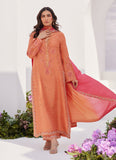 Farah Talib Aziz Elyna Coral Embroidered Raw Silk Shirt and Dupatta Online Shopping