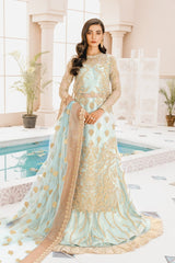 Maryum N Maria Formal Lehenga - Blue Age Mx-02 Mashaal Linen 2021