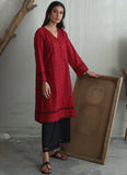 Image Deep Red Chikan Kurta Online Shopping