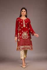 Adan Libas Dense Resham Velvet Kurti 2021