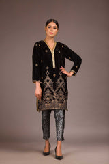 Adan Libas Goldlid Resham Velvet Kurti 2021