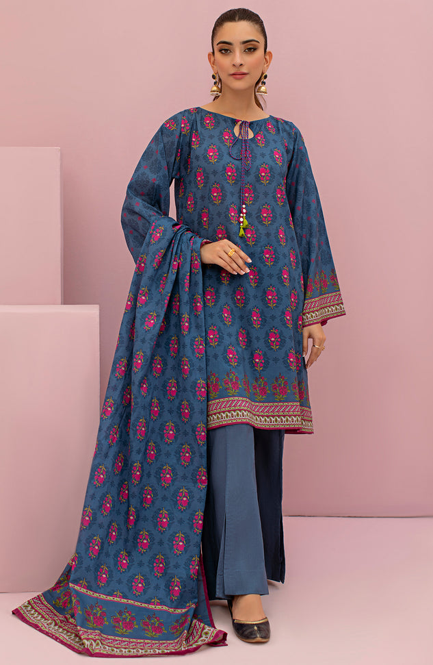 Orient OTL 22-113 Blue Meher Printed Lawn 2022 Online Shopping