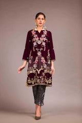 Adan Libas Temptress Resham Velvet Kurti 2021