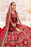 Maria B MC907-DeepRed Couture Wedding Collection Online Shopping