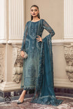 Maria B MPC-23-102-Teal Blue Chiffon Collection Online Shopping
