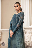 Maria B MPC-23-102-Teal Blue Chiffon Collection Online Shopping