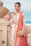 Maria B MPC-23-106-Cloud White Floral Chiffon Collection Online Shopping