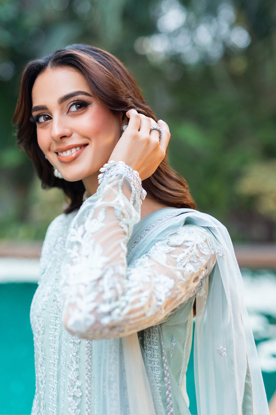 Azure Mint Breeze 7 Iqra Aziz Luxe Festive Collection Online Shopping – Original Brand