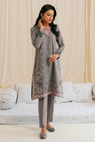 Cross Stitch Charcoal Dust - 2pc Linen Printed  Khaddar & Linen Collection Online Shopping