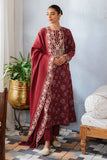 Cross Stitch Tango Plum - 3pc Khaddar Printed  Khaddar & Linen Collection Online Shopping