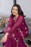 Azure OrchidFlame  Eid Ensembles Hania Amir Embroidered3pcs Festive Collection Online Shopping