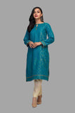 Teal-jacquard-kurti Bonanza Satrangi Summer Volume 2 2021