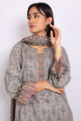 Zeen Woman 2 Piece Printed Khaddar Suit WFM22649 Grey Winter Collection Vol 1 2022 Online Shopping