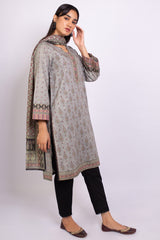 Zeen Woman 2 Piece Printed Khaddar Suit WFM22649 Grey Winter Collection Vol 1 2022 Online Shopping