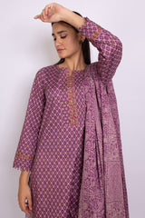 Zeen Woman 2 Piece Printed Khaddar Suit WFM22651 Plum Winter Collection Vol 1 2022 Online Shopping