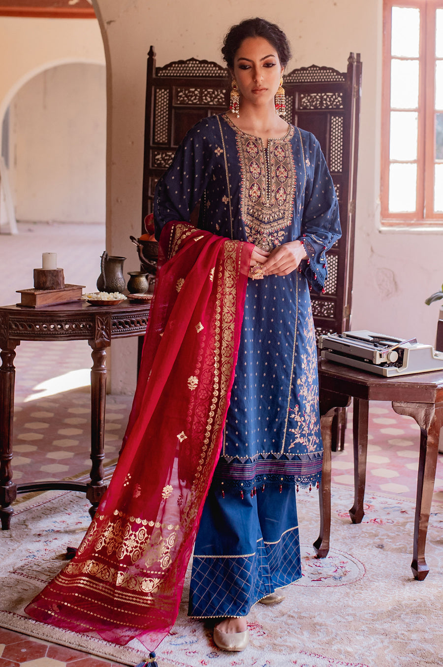 Zeen WFM32341 Navy Blue Zemira Spring Collection 2022 Online Shopping