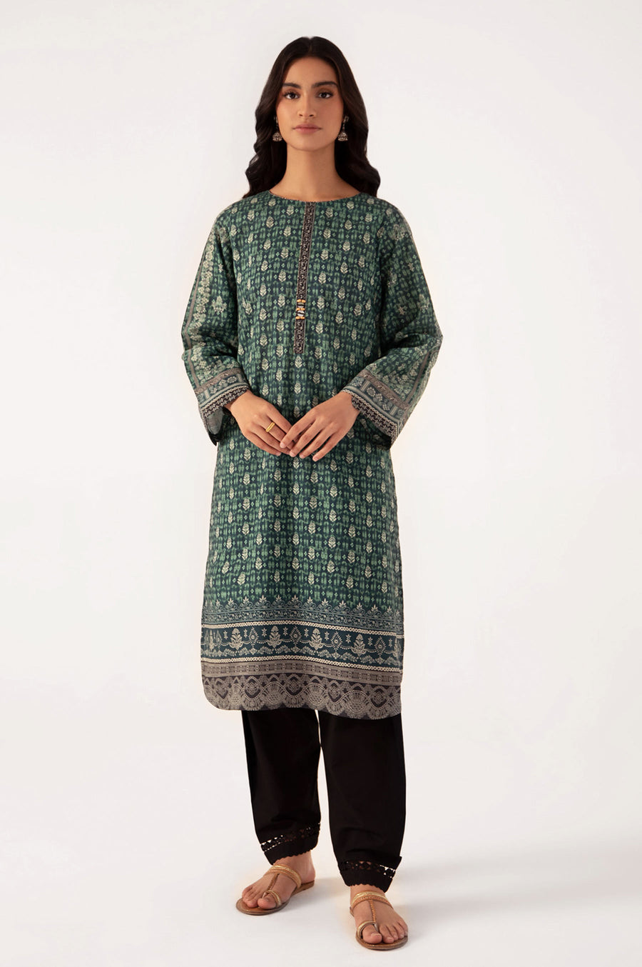 Zeen Woman  WLM12414 Green Eid Ul Adha Prets 2022 Online Shopping