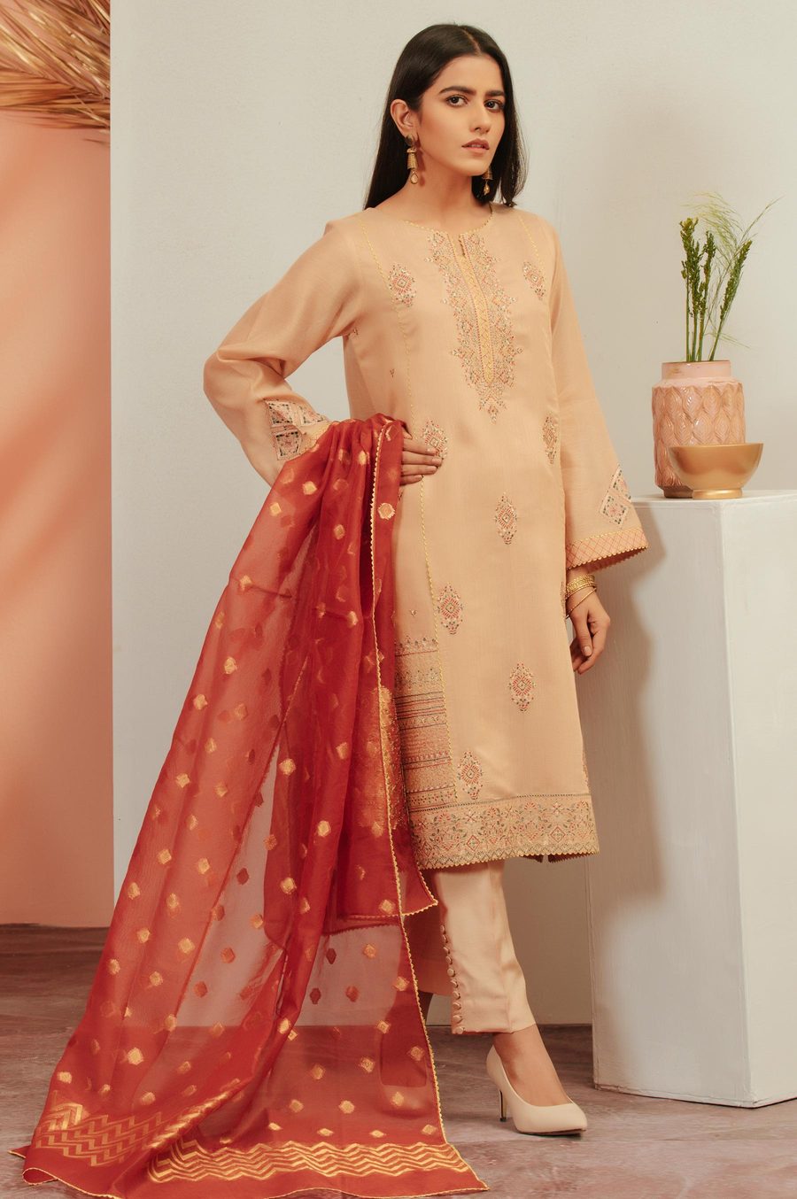 Zeen Wum31115 Peach Tortilla Luxury Chiffon 2021