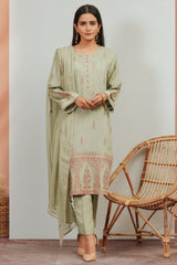 Zeen Wum31116 Kashmiri Green Luxury Chiffon 2021