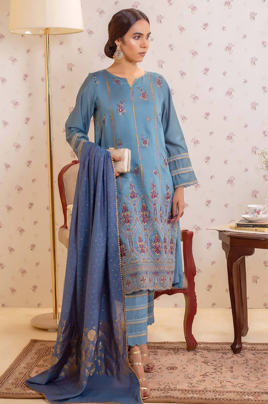 Zeen Wum31428 Blue Ashes Luxury Chiffon 2021