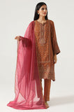 Zeen Woman 3 Piece Embroidered Jacquard Suit WUM32211 Ginger Rust Winter Collection Vol 1 2022 Online Shopping