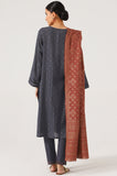 Zeen Woman 3 Piece Embroidered Jacquard Suit WUM32311 Slate Grey Winter Collection Vol 1 2022 Online Shopping