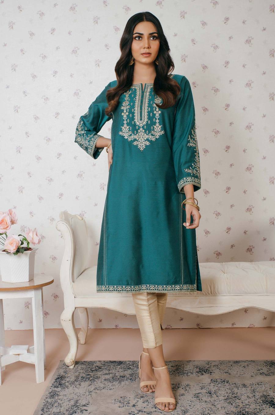 Zeen Wzm11406 Teal Luxury Pret 2021