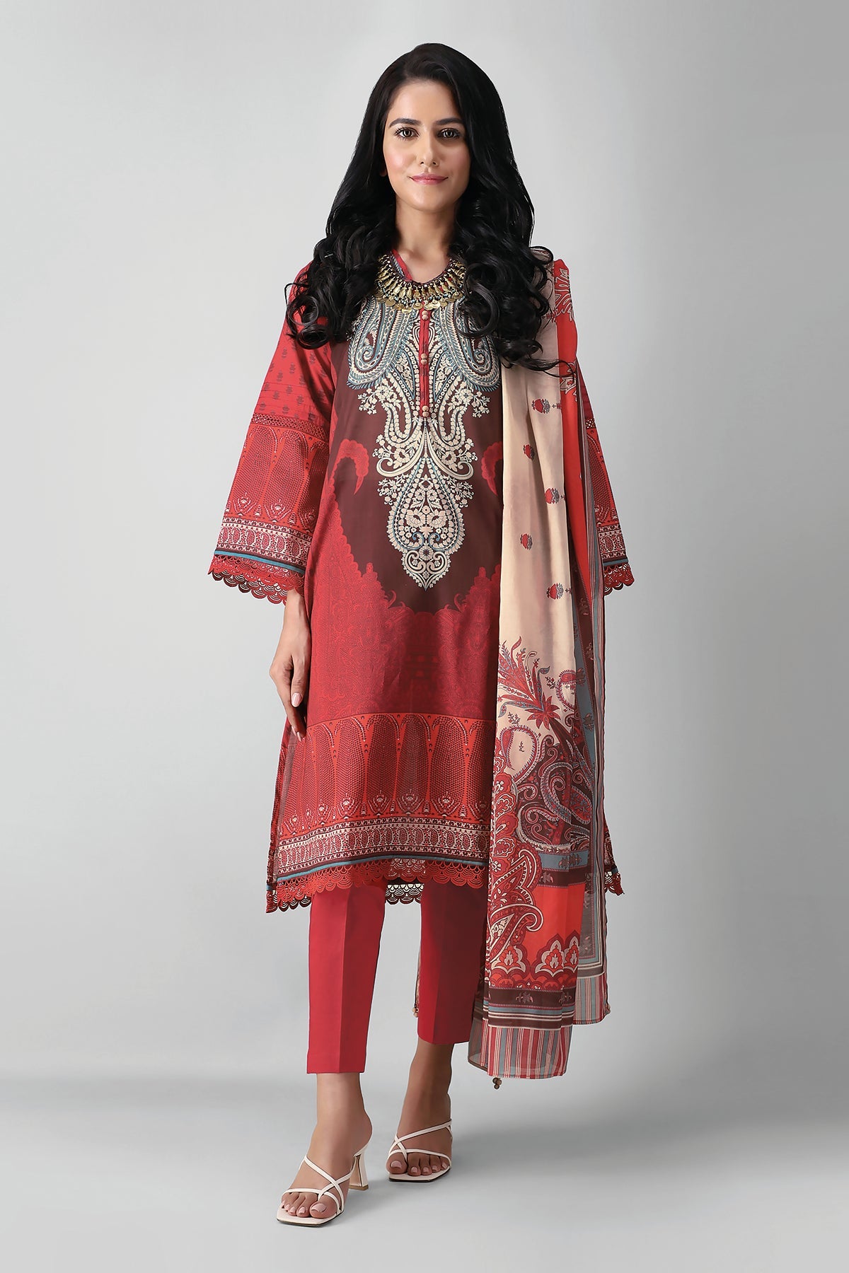 A21363 Red Khaadi Autumn Collection 2021