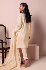 A22109 Beige Khaadi Online Spring Summer 2022