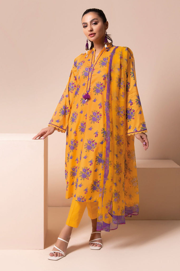 Khaadi A22123 Yellow Summer Lawn 2022 Online Shopping – Original Brand