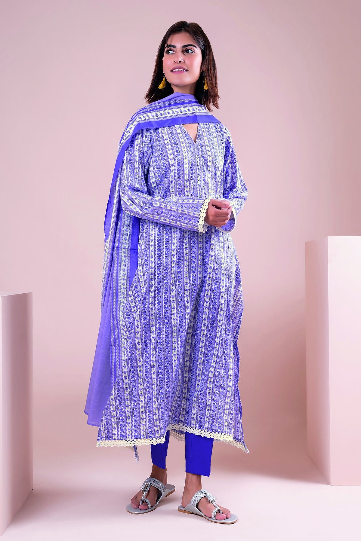 A22144 Purple Khaadi Online Spring Summer 2022