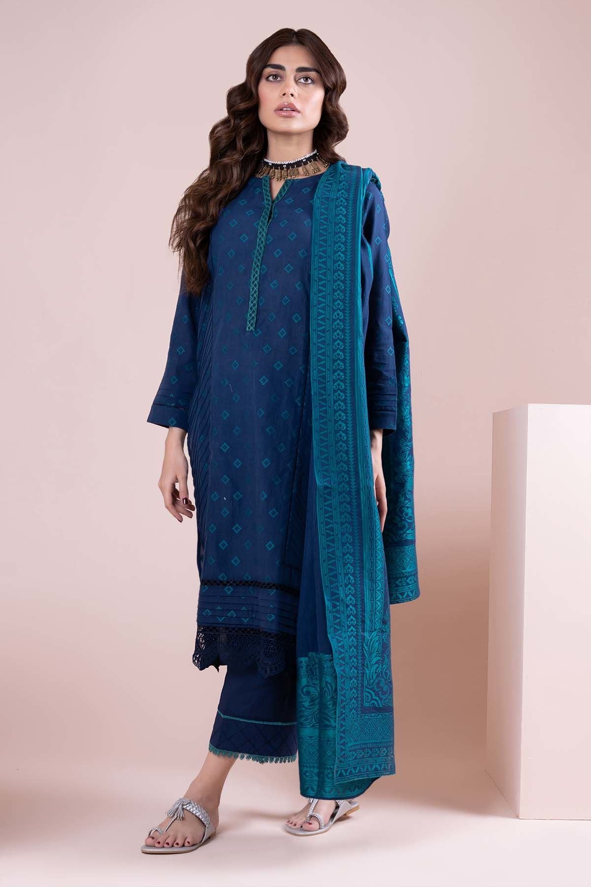 Aj21406 Blue Khaadi Online Spring Summer 2022