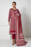 Khaadi A L ALA22303 Maroon Cambric Lawn 2022 Online Shopping