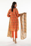 Khaadi A L ALA22338 Orange Cambric Lawn 2022 Online Shopping
