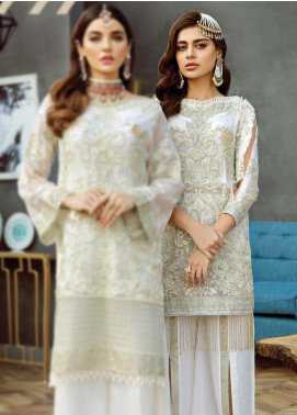 Afrozeh Embroidered Chiffon Luxury Collection 07 Pearl Daisy 2019