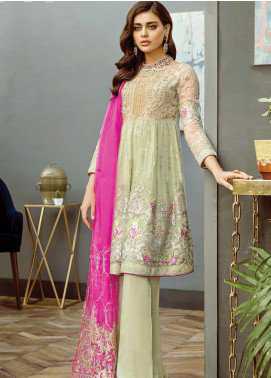 Afrozeh Embroidered Chiffon Luxury Collection 08 Gleaming Pistachio 2019