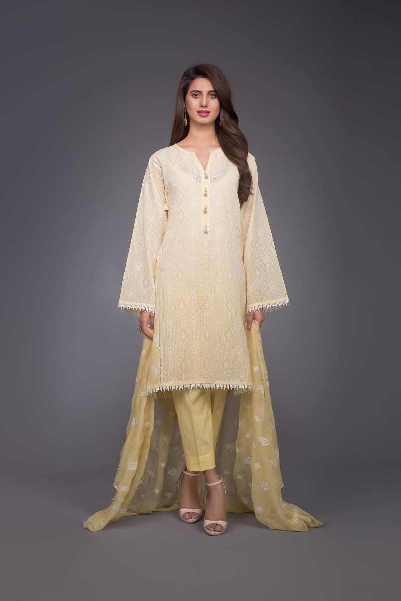 Bareeze Floral Glam Ch2963 Yellow Collection 2021