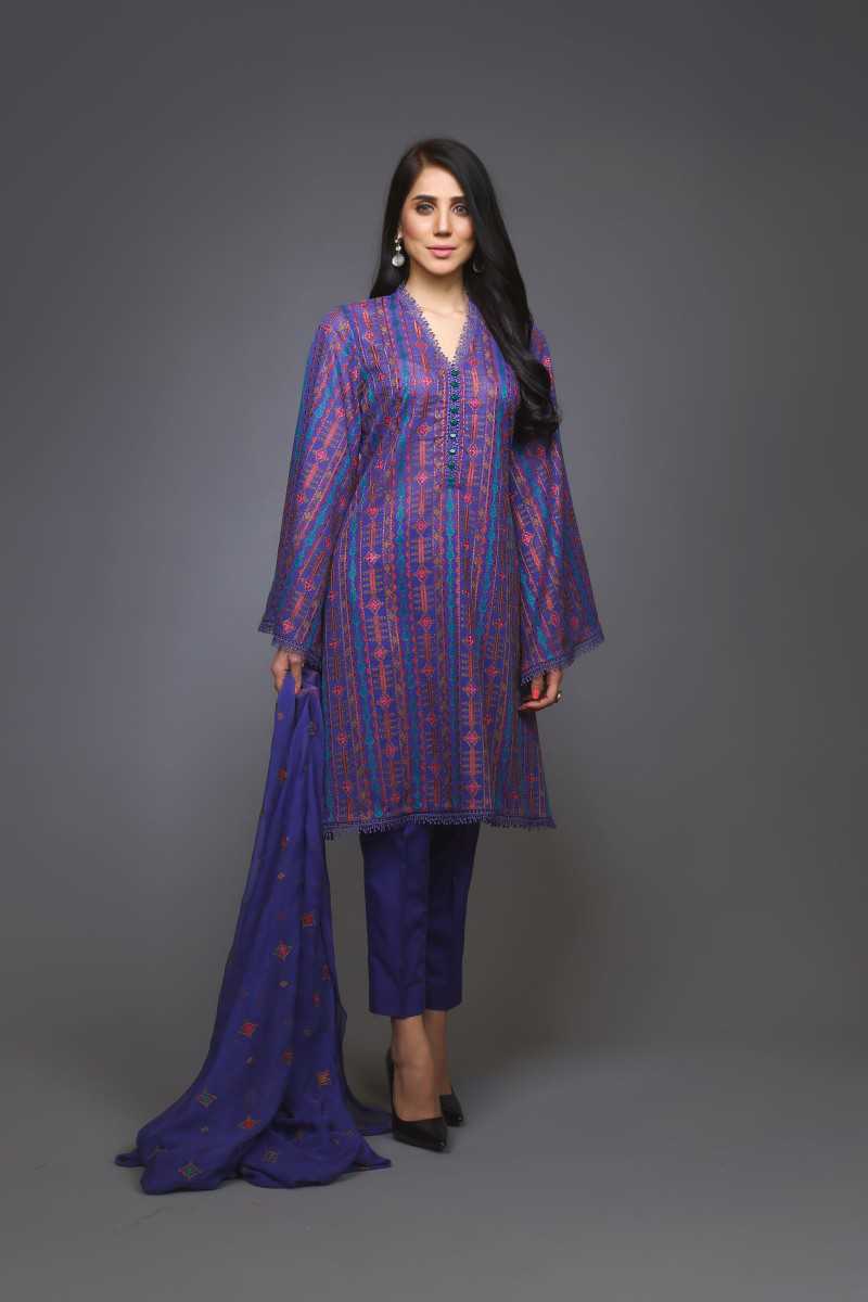 Bareeze Ethnic Glory Ch2965 Dark Purple Collection 2021