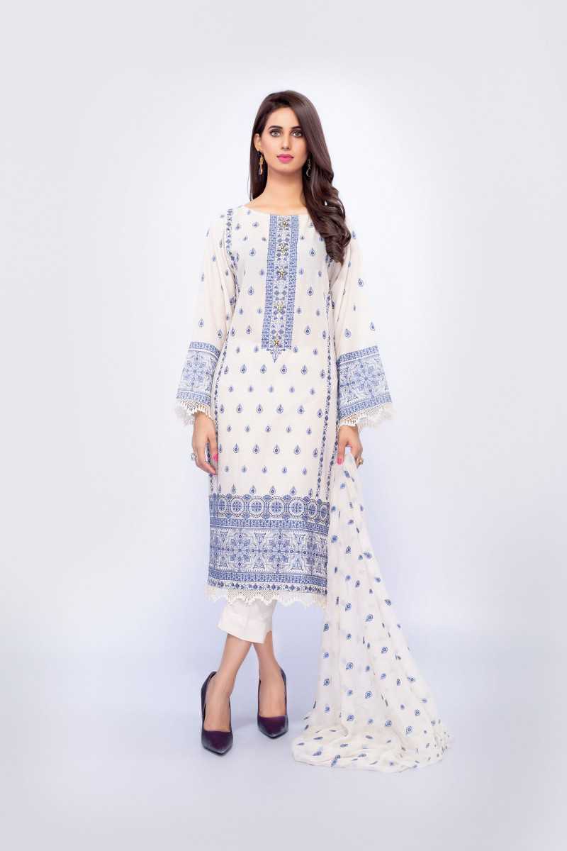 Bareeze Dusky Blue Ch2851 Cream Collection 2021