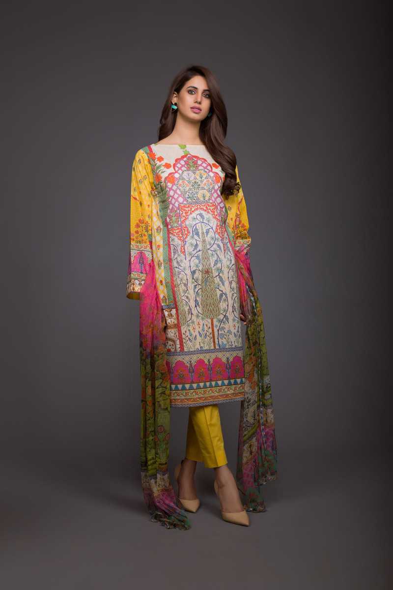 Bareeze Printed Pr475 Yellow Collection 2021