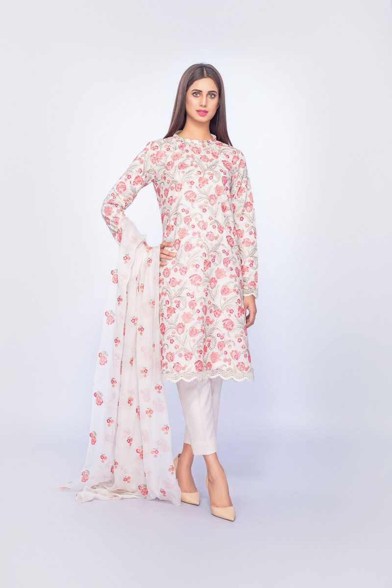 Bareeze Precisian Floral Mc578 Off White Collection 2021