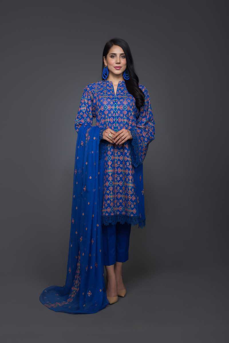 Bareeze Patan Patola Bnl715 Blue Collection 2021